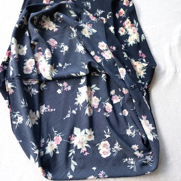 Vintage Navy Floral Maxi Skirt | 90s Boho | Romantic Whimsigoth | CottageCore - Picture 4 of 8